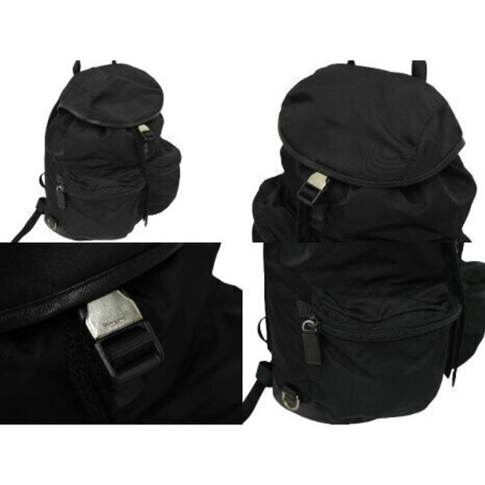 Prada Backpack Daypack Double Pocket Triangle Log… - image 4